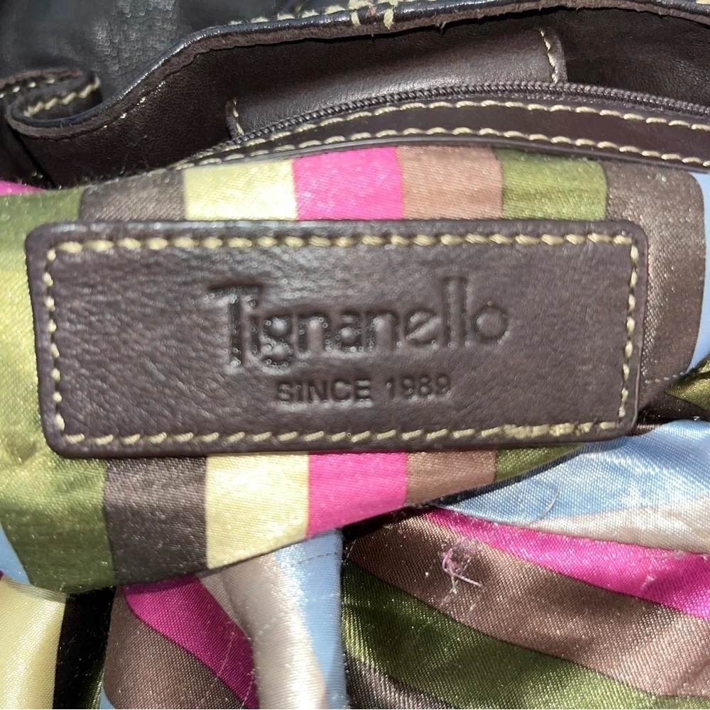 TIGANELLO Brown Genuine Leather Handbag  Shoulder Bag Hobo Buttery Soft